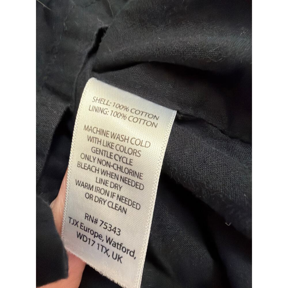 Akini Black Sundress Womens Size 2 100% Cotton Old Money Quiet Luxury Minimalist - Picture 8 of 8